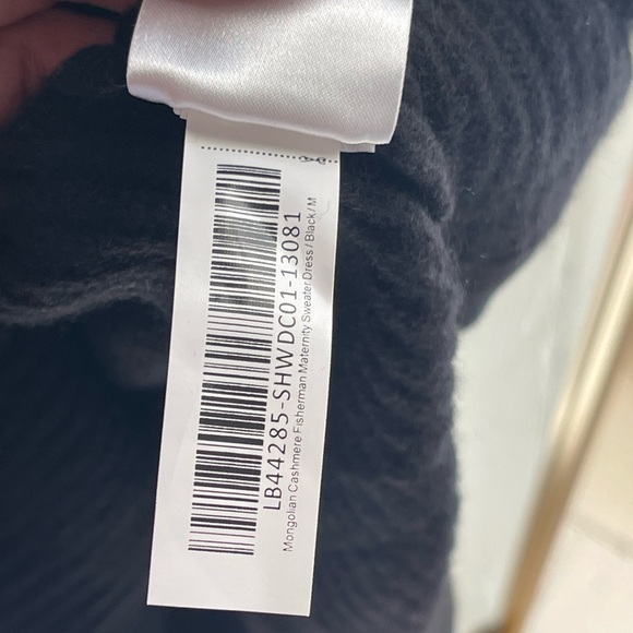 Quince NWT Black 100% Mongolian Cashmere Fisherman Maternity Sweater Dress Med - Picture 9 of 12